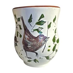 Entwutf Abt Signed Small Hand Made Ceramic Bird Vase Catchall Jar